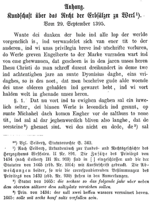 Statuten von 1395 des Erbsälzer-Collegiums